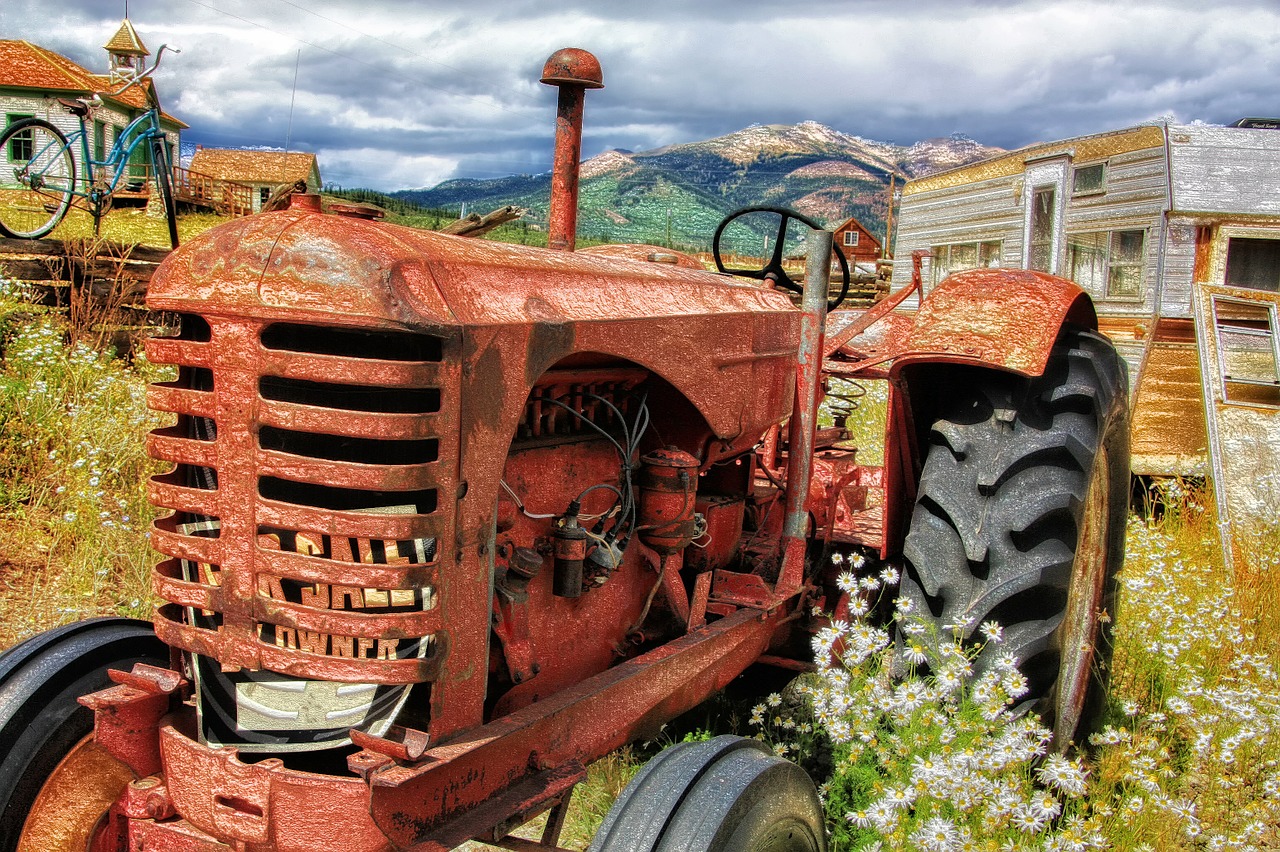 La corrosion touche également le secteur agricole, comme en témoigne ce tracteur rouillé